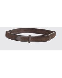Orciani - Nobuckle Suede Calfskin Leather Belt For - Lyst