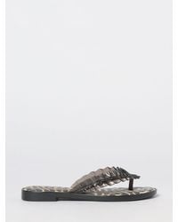 Melissa X Ganni - Ruched Pvc Thong Sandals With Low Heel - Lyst
