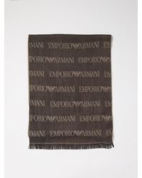 Emporio Armani - Sciarpa Con Logo All-Over - Lyst