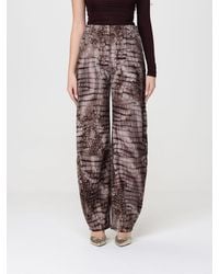 Elisabetta Franchi - Cotton Drill Crocodile Print Jeans - Lyst