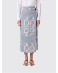 Bazar Deluxe - Printed Linen Pareo Skirt - Lyst
