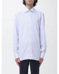 Luigi Borrelli Napoli - Luciano Long-Sleeve Striped Cotton Shirt With French Collar - Lyst