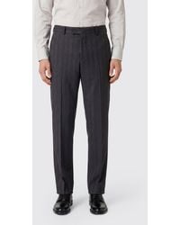 Ferragamo - Striped Linen Blend Tailored Trousers - Lyst