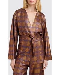 Momoní - Momon&Igrave Abstract Print Robe-Style Cardigan - Lyst