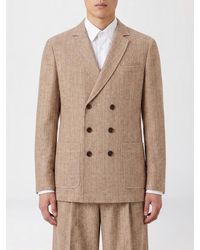 Giorgio Armani - Linen Double Breasted Blazer - Lyst