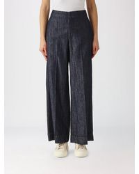 Max Mara - Cotton And Linen Palazzo Trousers - Lyst