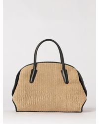 Coccinelle - Tylde Crochet Raffia And Hammered Leather Bag - Lyst