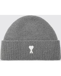 Ami Paris - Gorro Beanie De Mezcla De Lana Y Alpaca Con Logo Bordado - Lyst