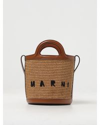 Marni - Marni Woven Raffia Shoulder Bag - Lyst