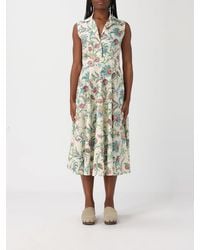 Etro - Cotton Chemisier Midi Dress With Floral Print - Lyst