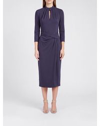 Giorgio Armani - Long-Sleeved Midi Sheath Dress - Lyst