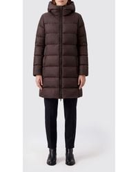 Colmar - Quilted Knee-Length Nylon Down Jacket With Hood - Lyst
