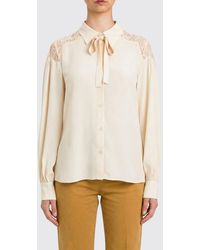 Twinset - Viscose Blend Shirt With Lace Inserts - Lyst