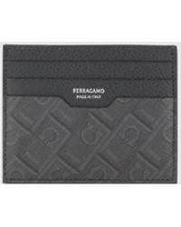 Ferragamo - Grained Leather Credit Card Holder - Lyst