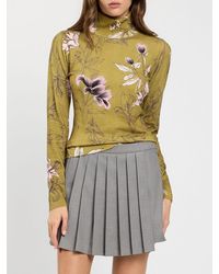 Twinset - Romantic-Style Floral Print Viscose Turtleneck Jumper - Lyst