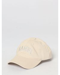 Ganni - Cotton Twill Hat With Embroidered Logo - Lyst