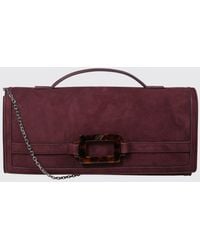 Roger Vivier - Belle Vivier Suede Clutch With Iconic Buckle And Chain Strap - Lyst