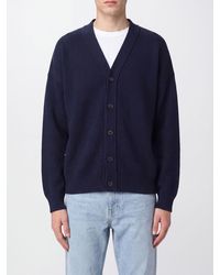 Laneus - V-Neck Wool Cardigan With Button Closure - Lyst