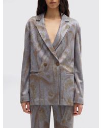MACCAPANI - Double-Breasted Viscose And Cotton Blazer - Lyst