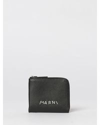 Marni - Leather Wallet With Logo - Lyst