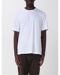 Herno - Camiseta De Cuello Redondo En Puro Algodón Con Diseño Minimalista - Lyst