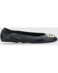 Tory Burch - Reva Leather Travel Ballerina Flats - Lyst