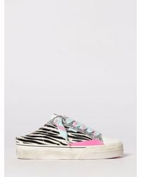 Crime London - Soho Sabot Leather And Zebra Print Pony Skin Sneakers - Lyst