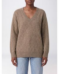 P.A.R.O.S.H. - V-Neck Wool And Yak Blend Jumper P.A.R.O.S.H. With Dropped Shoulders - Lyst