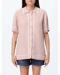 Fendi - Ff Monogram All-Over Cotton Knit Polo Shirt - Lyst
