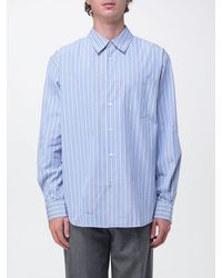 Saint Laurent - Striped Cotton Shirt With French Collar - Lyst