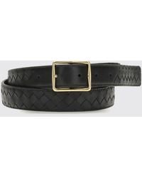 Bottega Veneta - Woven Lambskin Leather Belt - Lyst