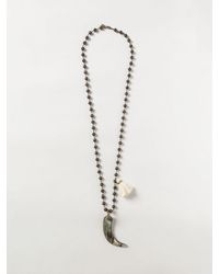 ALLUJEWELS - Halskette Aus Metall Und Horn Mit Anhängern Und Quasten - Lyst