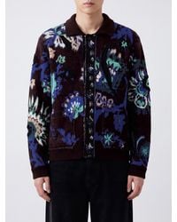 SACAI X CARHARTT WIP - Single-Breasted Jacquard Wool Cardigan With Ribbed Collar - Lyst