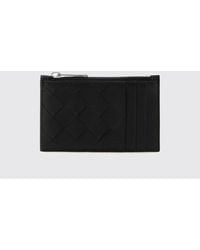 Bottega Veneta - Woven Calfskin Card Holder With Zip And Six Slots - Lyst