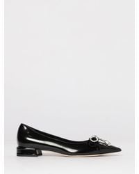 Jimmy Choo - Auria Patent Leather Ballerinas With Jewel Bow - Lyst