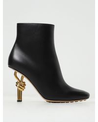 Bottega Veneta - Knot Leather Heeled Ankle Boots - Lyst