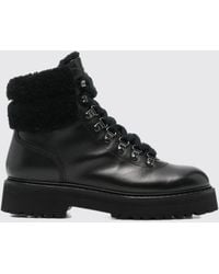 Woolrich - Calfskin Leather Outdoor Boots With Shearling Lining - Lyst