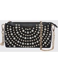 La Carrie - Andromeda Polyurethane Crossbody Bag With Studs And Rhinestones - Lyst