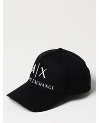Armani Exchange - Cappello in cotone con logo ricamato - Lyst