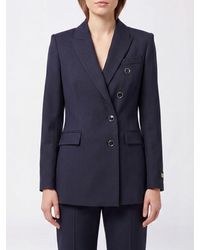 Pinko - Double-Breasted Slim Fit Wool Blend Blazer With Peak Lapels - Lyst