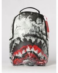 Sprayground - Saffiano Coated Cotton Backpack With Logo Print - Lyst