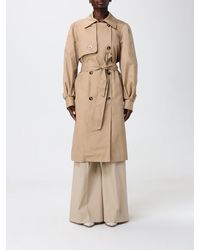 Twinset - Double-Breasted Cotton Blend Trench Coat - Lyst