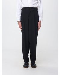 Ami Paris - Mid-Rise Pleated Wool Wide-Leg Tailored Trousers - Lyst