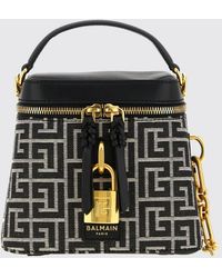 Balmain - Pulse Vanity Mini Bag With Pb Monogram And Padlock - Lyst