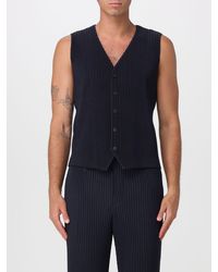 Homme Plissé Issey Miyake - Homme Plissé Issey Miyake Slim Fit Pleated V-Neck Tailored Waistcoat - Lyst