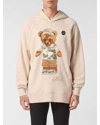 Philipp Plein - Oversized Cotton Hoodie With Teddy Bear Print - Lyst
