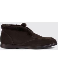 Doucal's - Suede Chukka Boots With Shearling Lining And Rubber Sole - Lyst