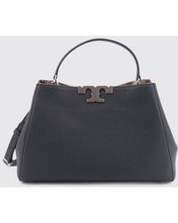 Tory Burch - Eleonora Large Grained Leather Handbag With Double T Logo - Lyst