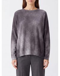 Avant Toi - Pure Cashmere Crewneck Jumper With Abstract Pattern And Dropped Shoulders - Lyst