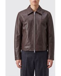 Our Legacy - Smooth Cowhide Leather Jacket With Zip Closure And Side Pockets - Lyst